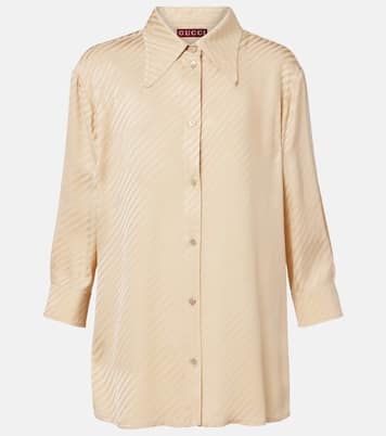 Interlocking G striped silk shirt | Gucci