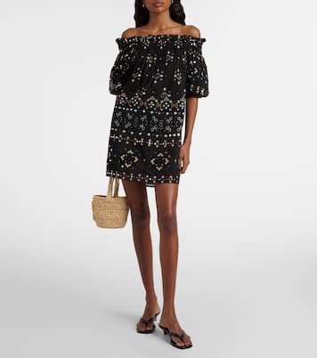 Embellished cotton poplin minidress | Juliet Dunn