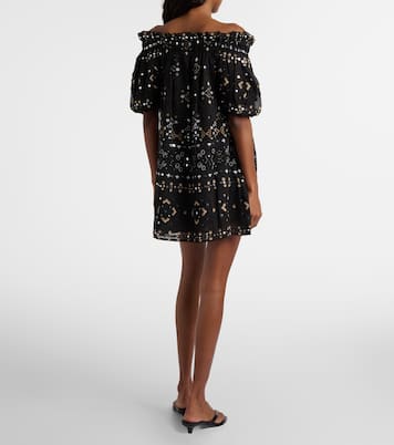 Embellished cotton poplin minidress | Juliet Dunn