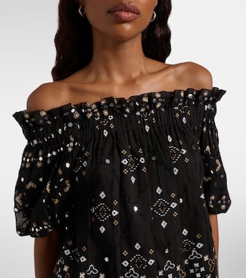 Embellished cotton poplin minidress | Juliet Dunn