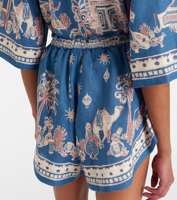 Acacia printed linen Bermuda shorts | Alémais