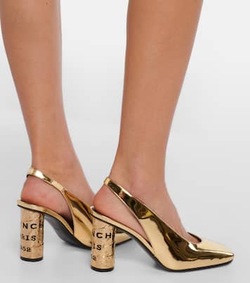 Tape mirrored leather slingback pumps | Givenchy