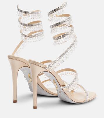 Chandelier embellished satin sandals | Rene Caovilla