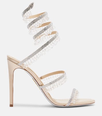 Chandelier embellished satin sandals | Rene Caovilla