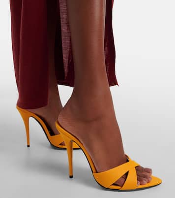 Kirat 110 crêpe satin mules | Saint Laurent