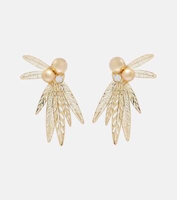 Clip-Ohrringe mit Kristallen und Zierperlen | Carolina Herrera