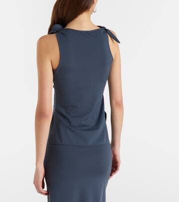 Floral-appliqué gathered jersey top | Coperni