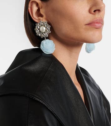 Floral-appliqué embellished drop earrings | Magda Butrym