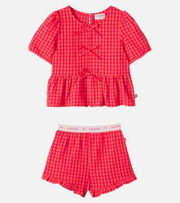 Joy checked cotton top and shorts set | Cozmo
