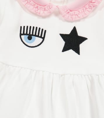 x Chiara Ferragni Baby Eyestar cotton blouse and pants set | Monnalisa