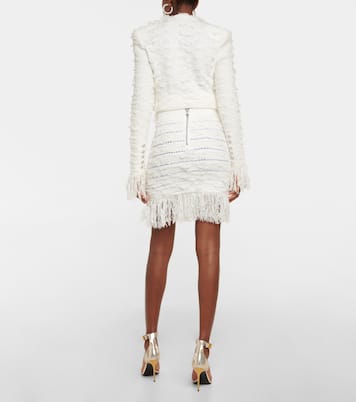 Minifalda de tweed con flecos | Balmain
