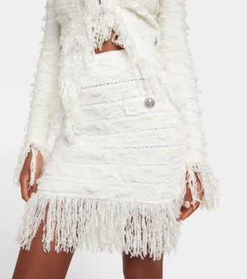 Minifalda de tweed con flecos | Balmain