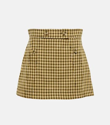 Houndstooth checked wool miniskirt | Plan C