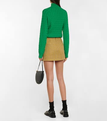 Houndstooth checked wool miniskirt | Plan C
