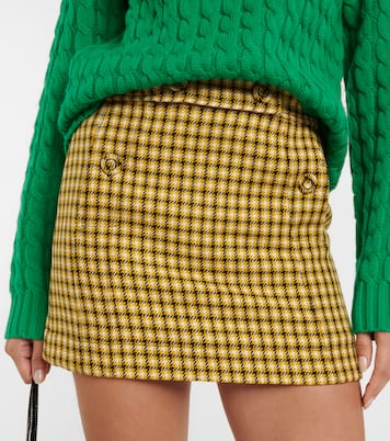 Houndstooth checked wool miniskirt | Plan C
