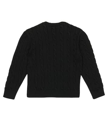 Logo cable-knit wool sweater | Off-White Kids