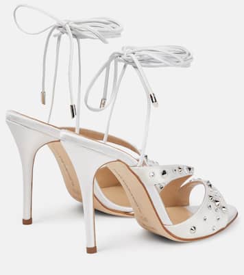 Sandales en satin de soie à ornements | Alessandra Rich