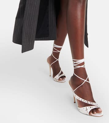 Sandales en satin de soie à ornements | Alessandra Rich