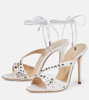 Sandales en satin de soie à ornements | Alessandra Rich