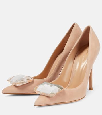 Pumps Jaipur 105 in suede con cristalli | Gianvito Rossi