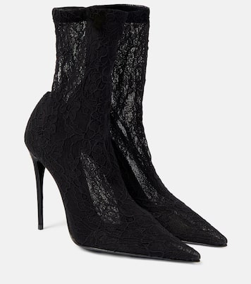 Bottines Lollo en dentelle et cuir | Dolce&Gabbana