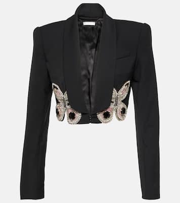 Verzierter Cropped-Blazer aus Wolle | Area