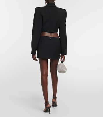 Verzierter Cropped-Blazer aus Wolle | Area