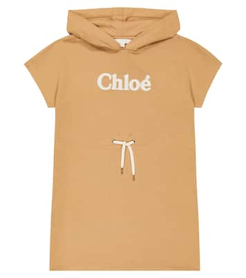Abito felpa in cotone con logo | Chloé Kids