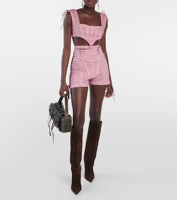 x KNWLS – Top corset en jean | Jean Paul Gaultier