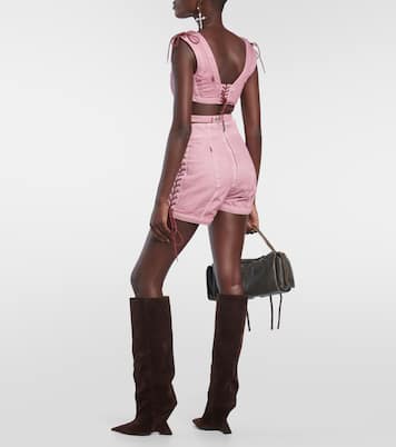 x KNWLS – Top corset en jean | Jean Paul Gaultier