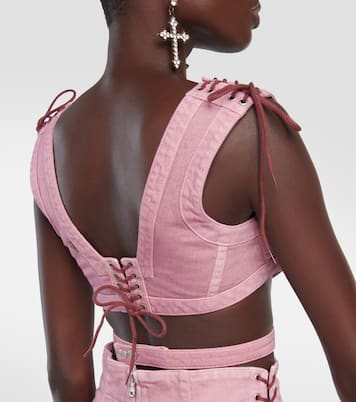 x KNWLS – Top corset en jean | Jean Paul Gaultier