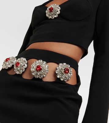 Crystal-embellished cutout miniskirt  | David Koma