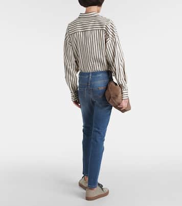 Jeans skinny cropped de tiro alto | Brunello Cucinelli