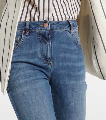 Jeans skinny cropped de tiro alto | Brunello Cucinelli