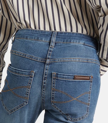 Jeans skinny cropped de tiro alto | Brunello Cucinelli