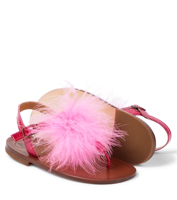 Sandali Vernice in pelle con piume | PèPè