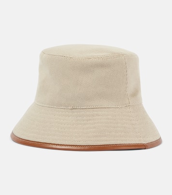 Cappello da pescatore in canvas con logo | Miu Miu