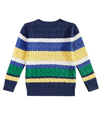 Striped cable-knit cotton sweater | Polo Ralph Lauren Kids