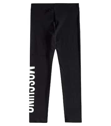 Leggings in misto cotone con logo | Moschino Kids