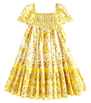 Abito in popeline di cotone con stampa | Dolce&Gabbana Kids