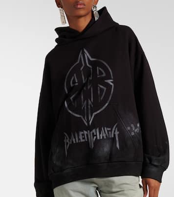 Felpa Metal BB in cotone con cappuccio | Balenciaga