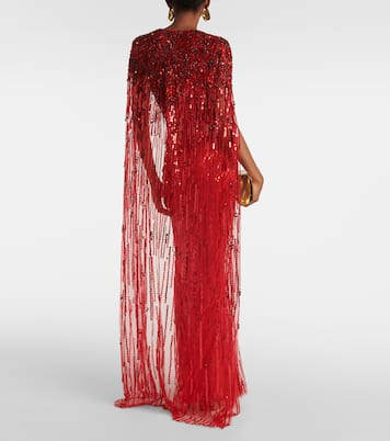 Gold Rush sequined caped gown | Jenny Packham