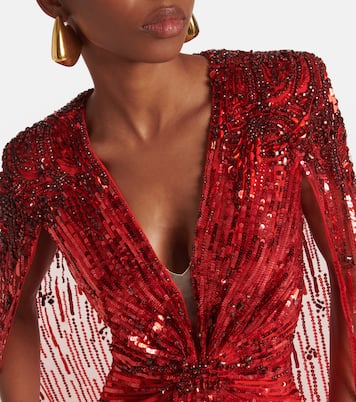 Gold Rush sequined caped gown | Jenny Packham