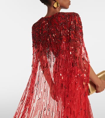 Gold Rush sequined caped gown | Jenny Packham