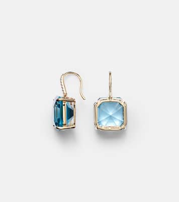 Boucles d'oreilles en or 14 ct, diamants et topaze | Mateo