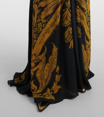 فستان سهرة من الكريب الجيرسيه بطبعات | Etro