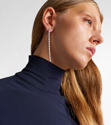 Orecchini Y-Not in oro bianco 18kt con diamanti | Yeprem