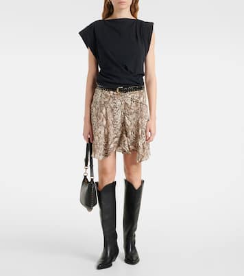 Ozany snake-print silk-blend miniskirt | Isabel Marant
