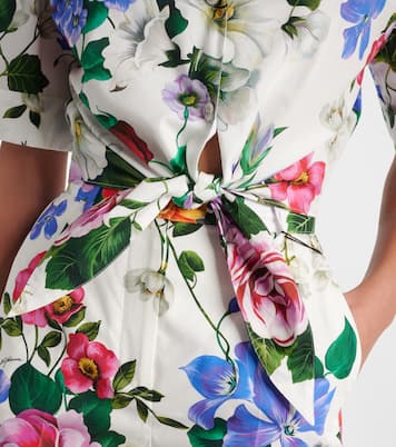 Chemise raccourcie en coton à fleurs | Dolce&Gabbana