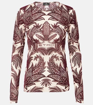 Top aus Tüll und Samt | Etro